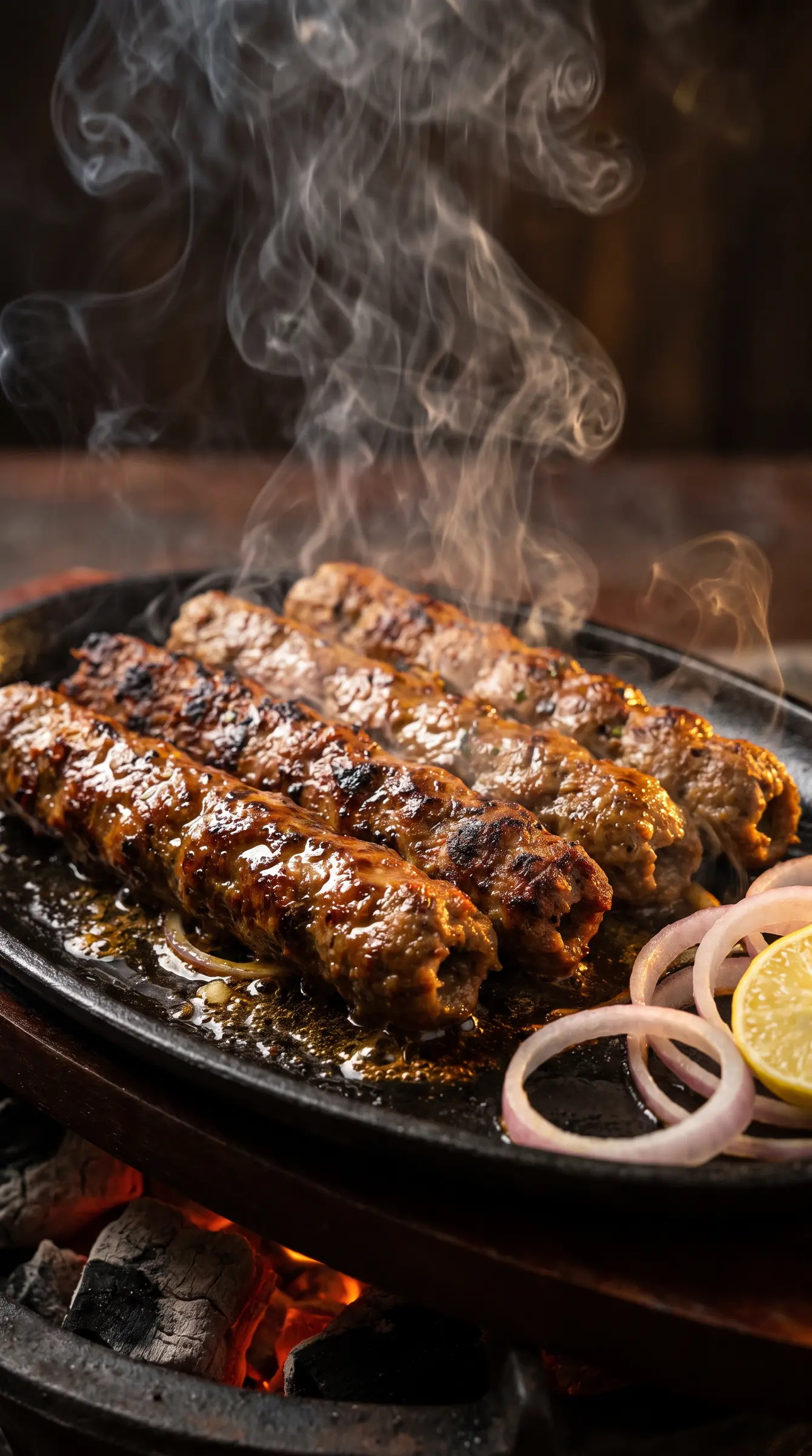 Sizzling seekh kabab